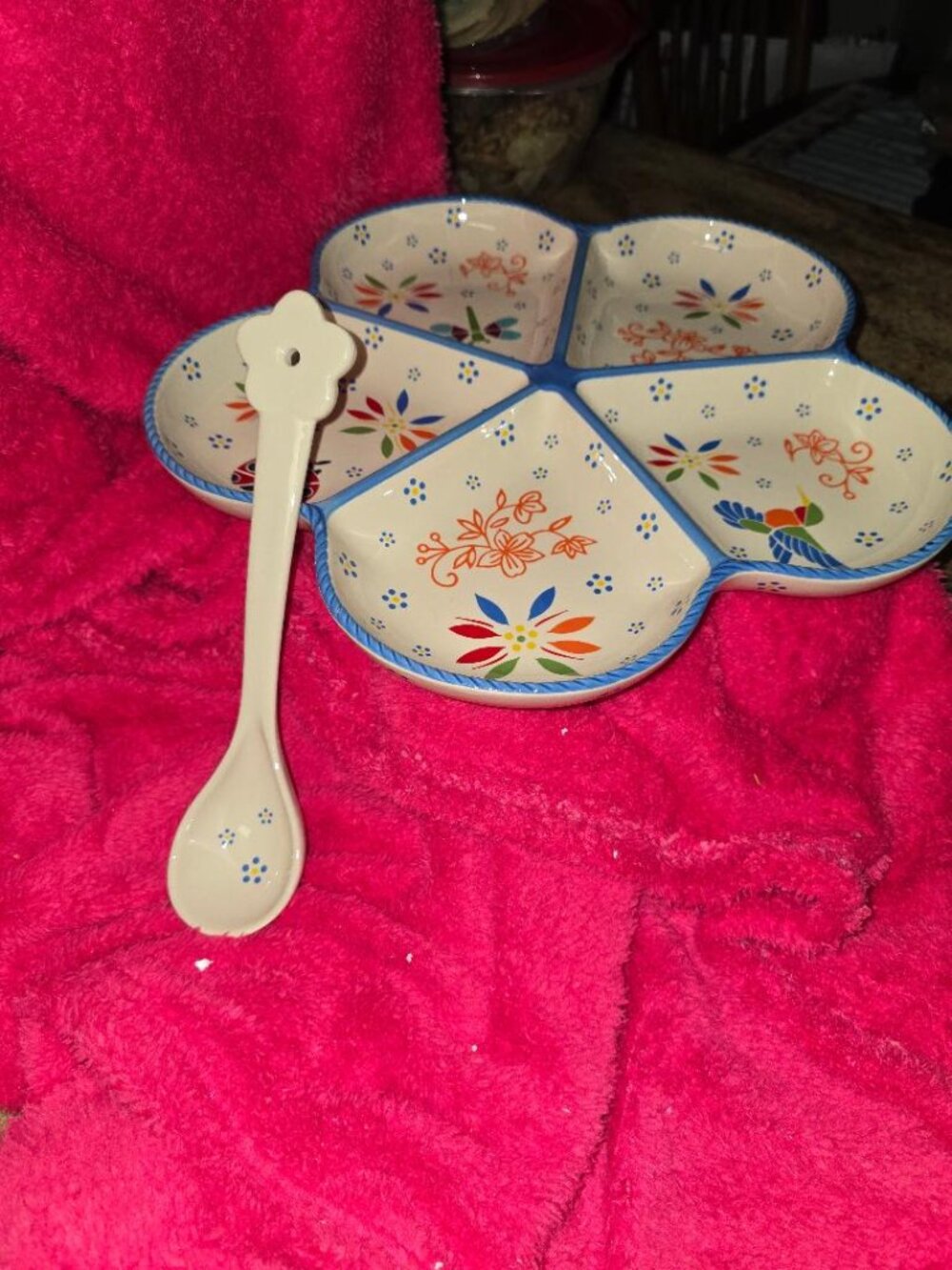 Temp-tations Seasonal Garden Relish/Divided Tray w/ Serving Spoon NEW